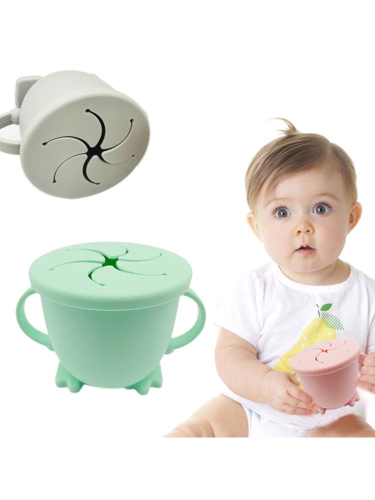 200ML Baby Infant Learning Feeding Food Bowl Cup with Handle Silicone Snack Dishes Storage Container Children Plate Tableware